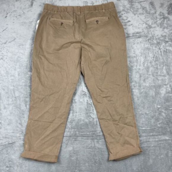 Old Navy Women's Trousers Adjustable Waist, Cuffed Leg Pant Size Brown NWT - Picture 8 of 8